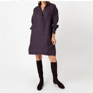 Ann Mashburn Anaya Popover brown/navy gingham NWT size small